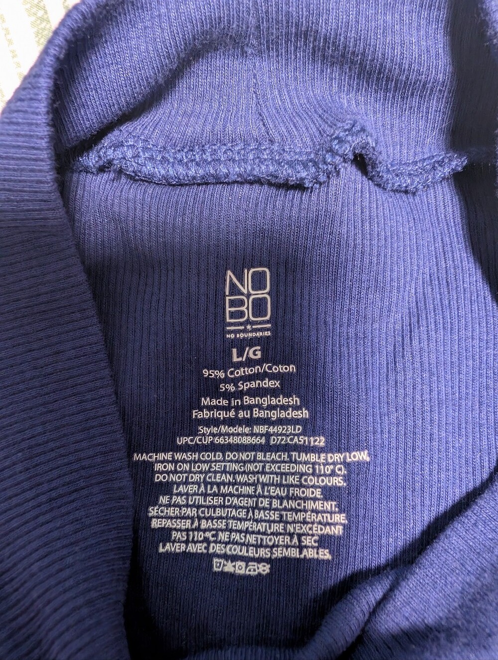 Blue Long Sleeve Ribbed Dress - Picture 3 of 3